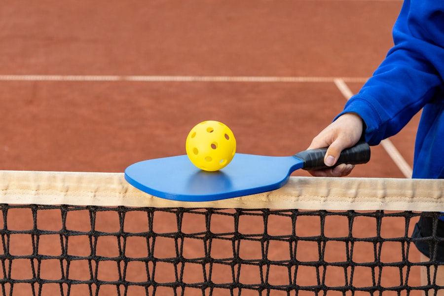 Pickleball player at the kitchen line